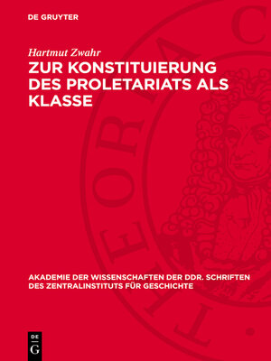 cover image of Zur Konstituierung des Proletariats als Klasse